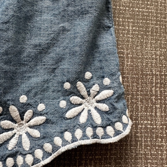 J Crew Factory Denim Chambray high-neck swing sleeveless top size Small - Picture 6 of 12